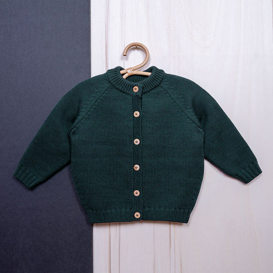 THE WOOLLY CARDIGAN - petrol